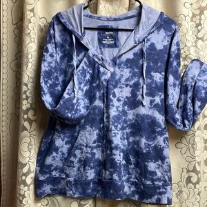 Sonoma Blue Tie-Dye Zipped Front Jacket with Hoodie
